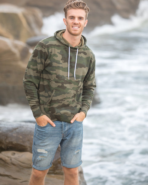 Unisex Lightweight Fitted Hooded Pullover Sweatshirt