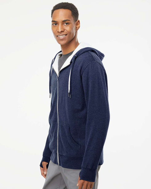 Unisex Heavyweight Sherpa Lined Heather Zip Hood