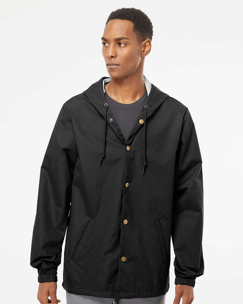 Water Resistant Hooded Windbreaker Coaches Jacket