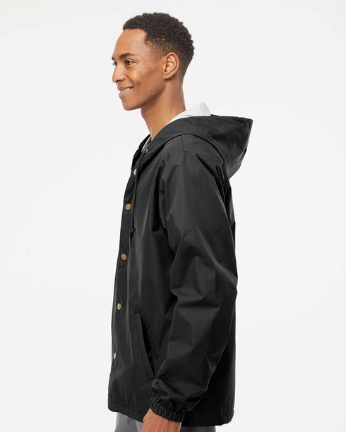 Water Resistant Hooded Windbreaker Coaches Jacket