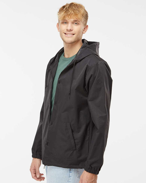 Water Resistant Hooded Windbreaker Coaches Jacket