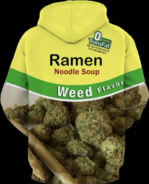 Ramen Weed 3D Graphic Pattern Print Hoodie.