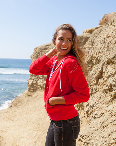 Unisex Lightweight Fitted Zip Hooded Sweatshirt