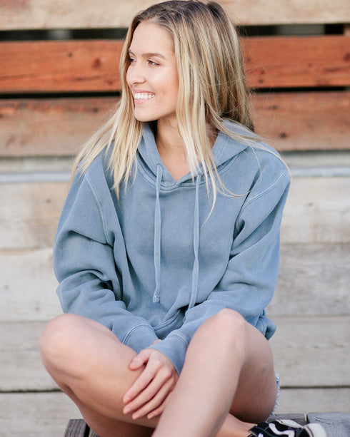 Unisex Midweight Pigment Dyed Hooded Pullover