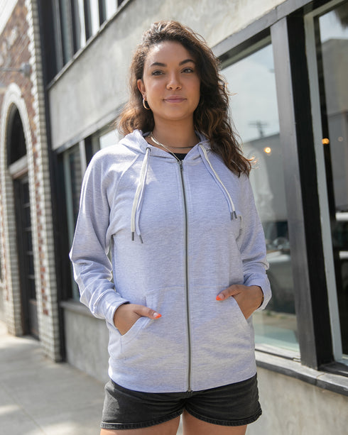 Lightweight Loopback Terry Full-Zip Hooded Sweatshirt
