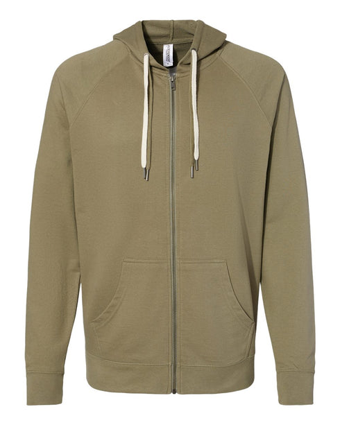 Lightweight Loopback Terry Full-Zip Hooded Sweatshirt