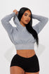 Claire Cropped Fleece Lounge Hoodie - Heather Grey