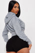 Claire Cropped Fleece Lounge Hoodie - Heather Grey
