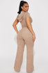 Petite Sabrina Terry Cloth Pant Set - Taupe