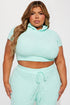 Petite Sabrina Terry Cloth Pant Set - Mint