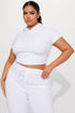 Petite Sabrina Terry Cloth Pant Set - White