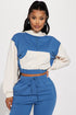 Flora Color Block Lounge Hoodie - Blue/combo