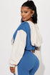 Flora Color Block Lounge Hoodie - Blue/combo
