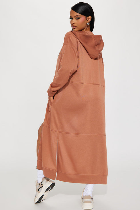 Movies And Chill Oversized Jacket - Mocha