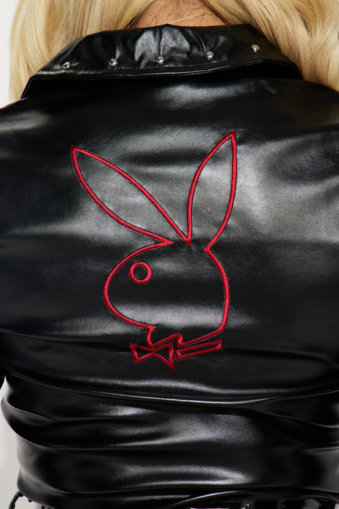 Playboy Greaser Bunny 3 Piece Costume Set - Black