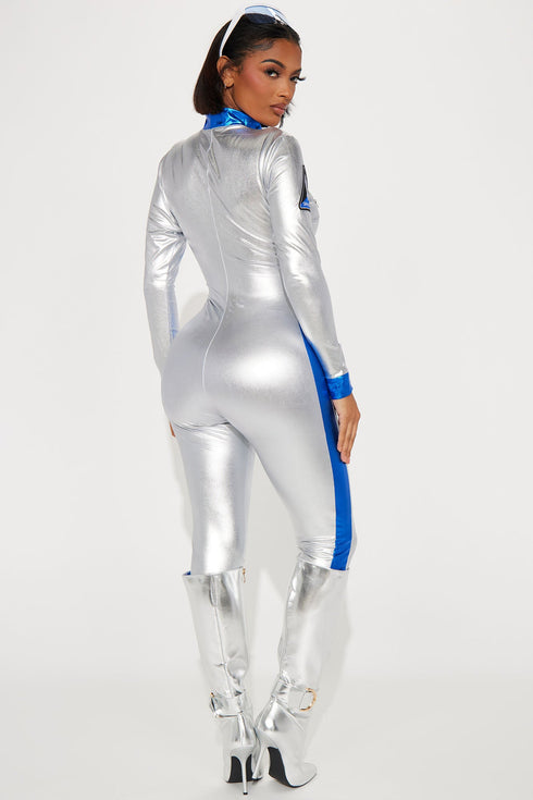 Playboy Space Bunny 1 Piece Costume - Silver/Blue