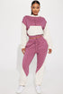 Flora Color Block Lounge Hoodie - Purple/combo