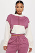 Flora Color Block Lounge Hoodie - Purple/combo