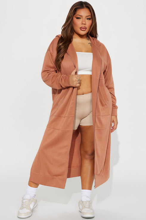Movies And Chill Oversized Jacket - Mocha