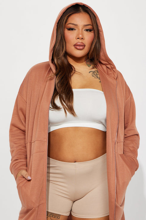 Movies And Chill Oversized Jacket - Mocha