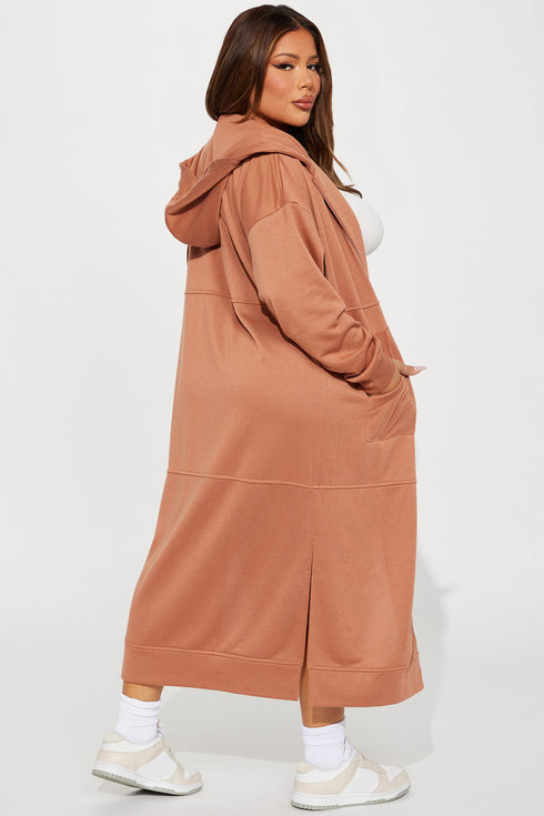 Movies And Chill Oversized Jacket - Mocha