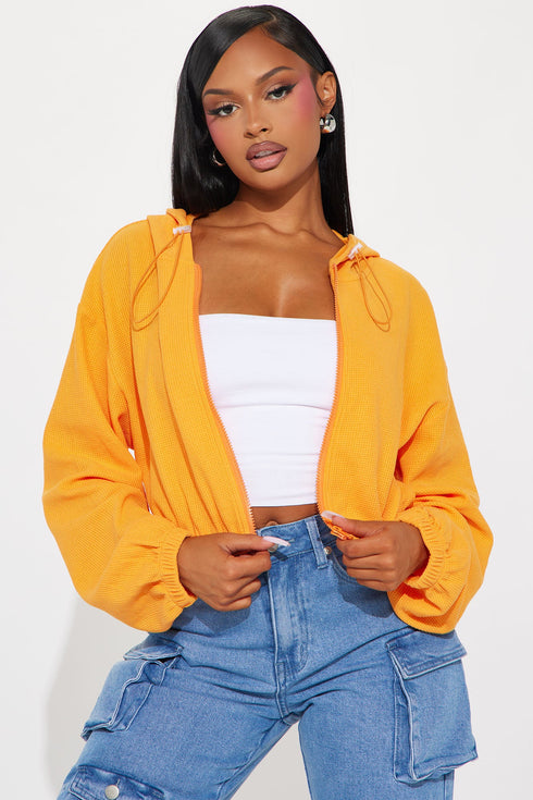 Divine Time Waffle Lounge Hoodie - Orange