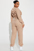 Stay Focused French Terry Jogger Set - Taupe