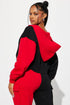 Melinda Color Block Lounge Hoodie - Red/Black