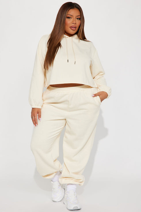 Find Out Fleece Jogger Set - Cream