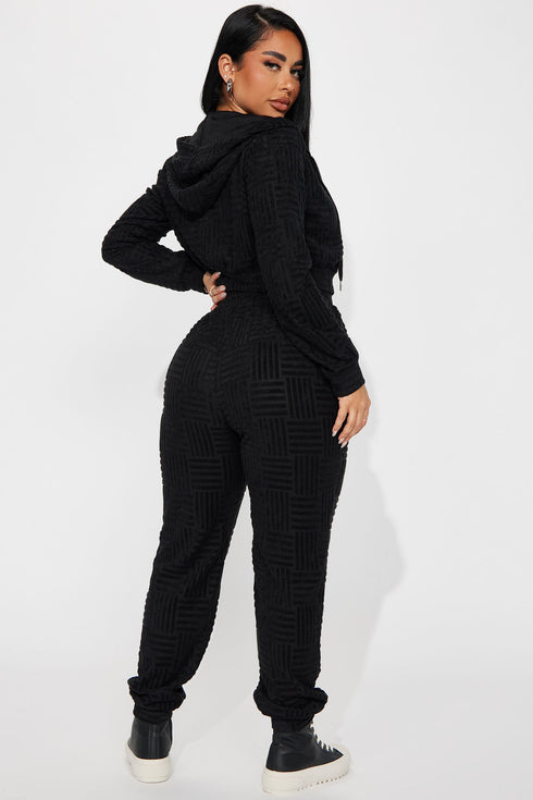 Stay Focused French Terry Jogger Set - Black