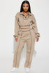 Staying Connected Half Zip Lounge Jacket - Taupe