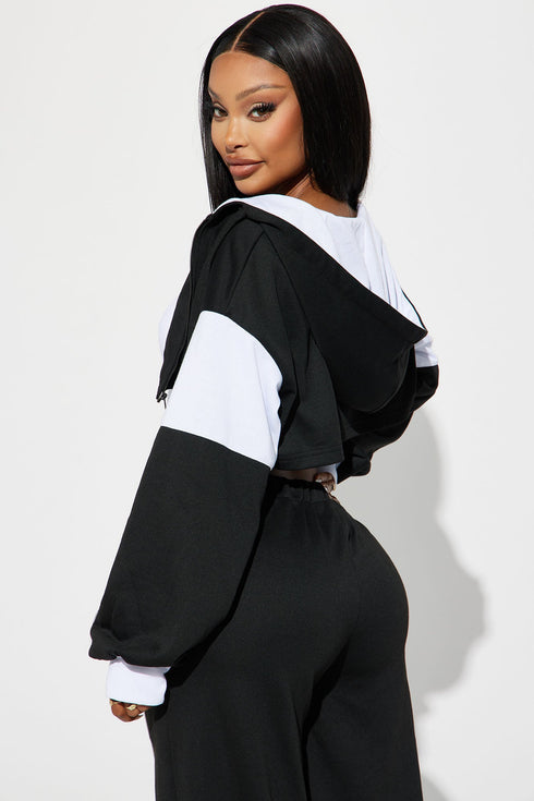 Sofia Color Block Lounge Hoodie - Black/combo