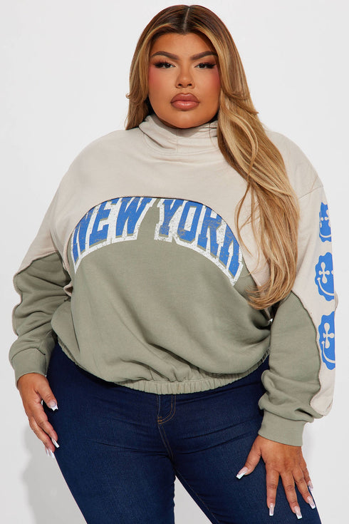 New York Layered Hoodie - Olive