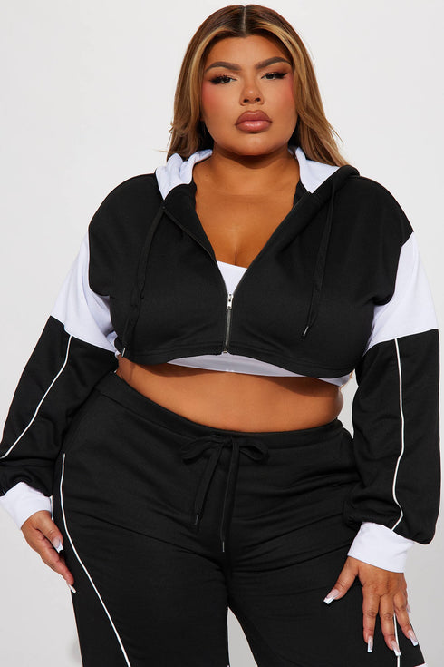 Sofia Color Block Lounge Hoodie - Black/combo