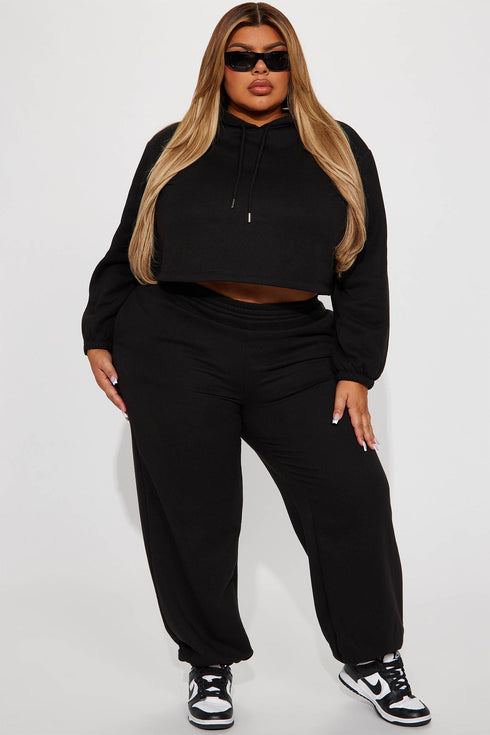 Find Out Fleece Jogger Set - Black