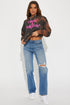 Positive Vibin' Tie Dye Oversized Hoodie - Brown/combo