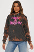 Positive Vibin' Tie Dye Oversized Hoodie - Brown/combo