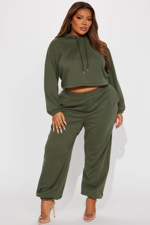 Find Out Fleece Jogger Set - Olive