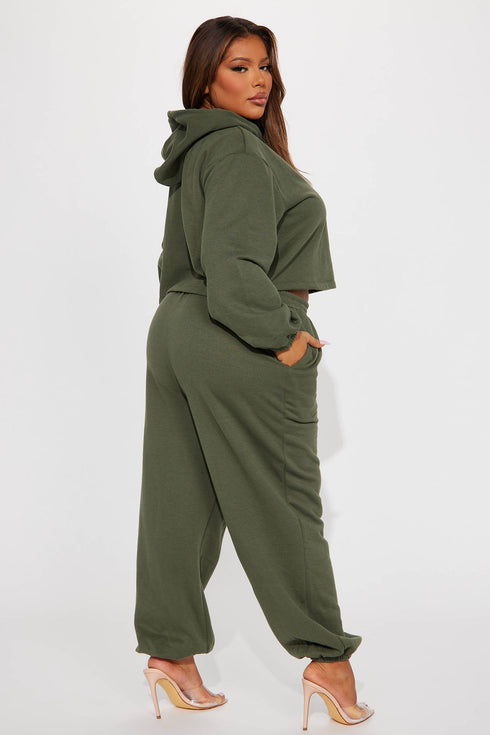 Find Out Fleece Jogger Set - Olive