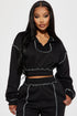 Staying Connected Half Zip Lounge Jacket - Black