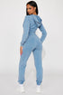 Maribel Vintage Wash Jogger Set - Denim