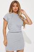 Marissa Hooded Mini Dress - Heather Grey