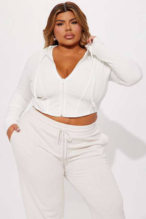 At Your Best Lounge Hoodie - White