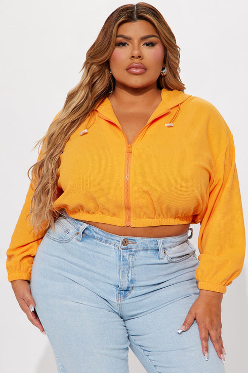 Divine Time Waffle Lounge Hoodie - Orange