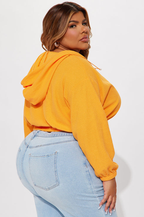 Divine Time Waffle Lounge Hoodie - Orange