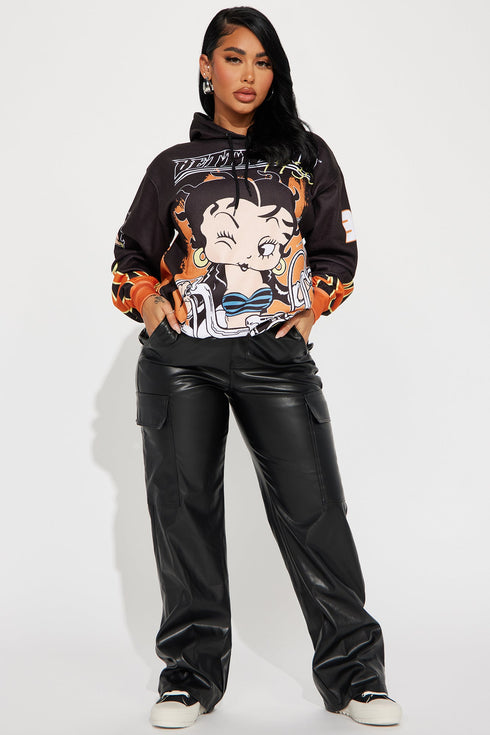 Live Like Betty Graphic Hoodie - Black/Orange