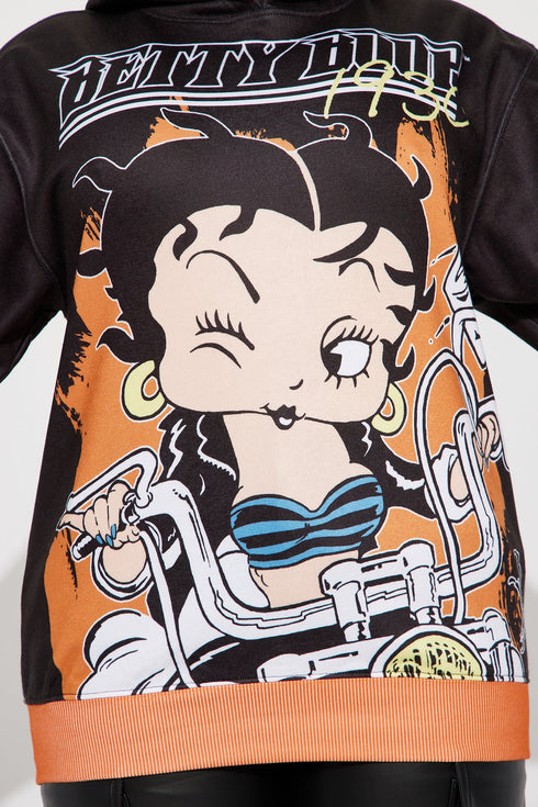 Live Like Betty Graphic Hoodie - Black/Orange