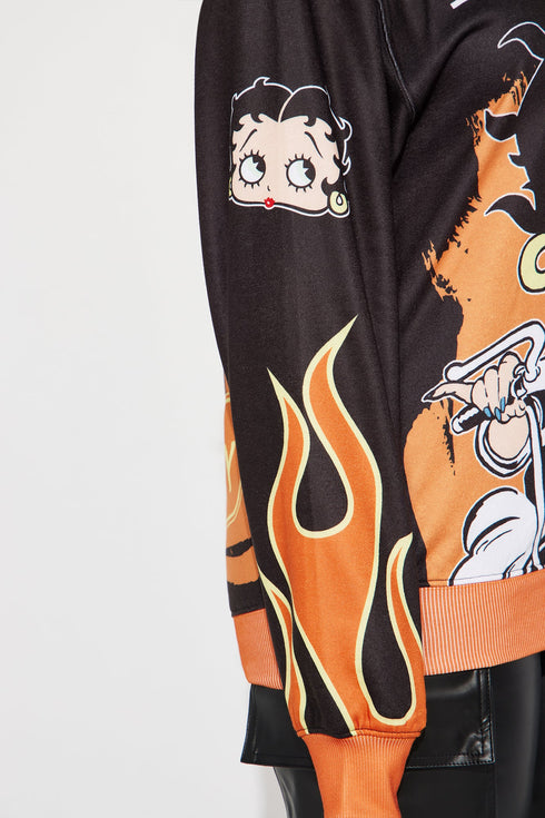 Live Like Betty Graphic Hoodie - Black/Orange