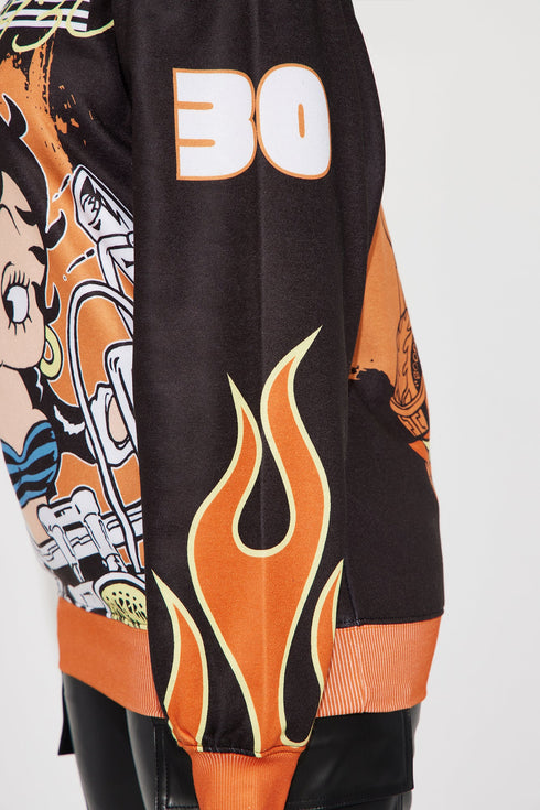 Live Like Betty Graphic Hoodie - Black/Orange