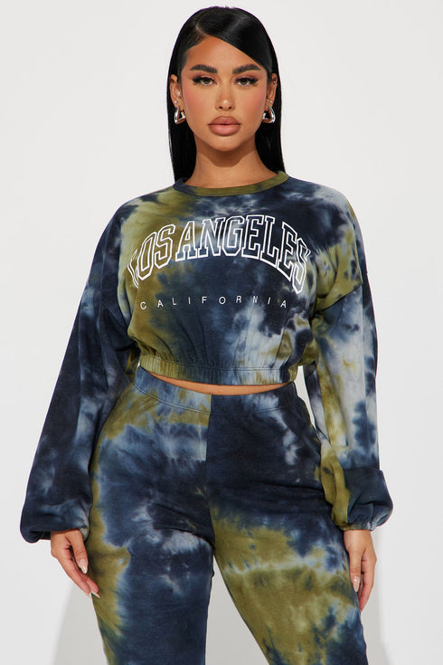 Los Angeles Tie Dye Jogger Set - Olive/combo